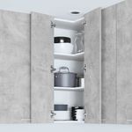 Casa si Gradina - Mobilier - Comode si corpuri - Corpuri bucatarie - Dulap suspendat cu raft Riga Gri beton si Alb 57 x 57 x 100 cm - Infinity.ro