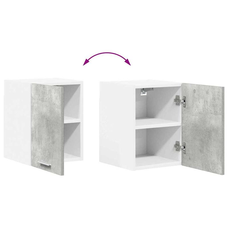 Casa si Gradina - Mobilier - Comode si corpuri - Corpuri bucatarie - Dulap suspendat cu raft Riga Gri beton si Alb 30 x 31 x 40 cm - Infinity.ro