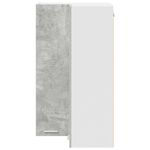 Casa si Gradina - Mobilier - Comode si corpuri - Corpuri bucatarie - Dulap suspendat cu raft Riga Gri beton si Alb 57 x 57 x 100 cm - Infinity.ro