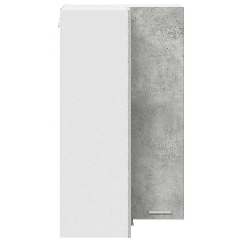 Casa si Gradina - Mobilier - Comode si corpuri - Corpuri bucatarie - Dulap suspendat cu raft Riga Gri beton si Alb 57 x 57 x 100 cm - Infinity.ro