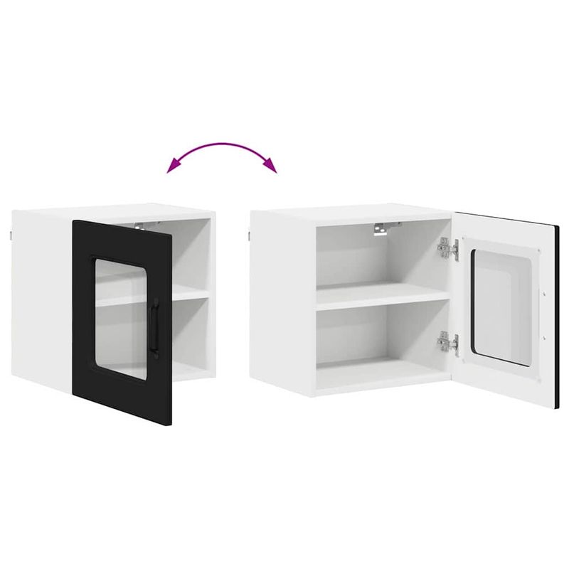 Casa si Gradina - Mobilier - Comode si corpuri - Corpuri bucatarie - Dulap suspendat de bucatarie cu usa 2 pcs Negru 40 x 31 x 40 cm - Infinity.ro