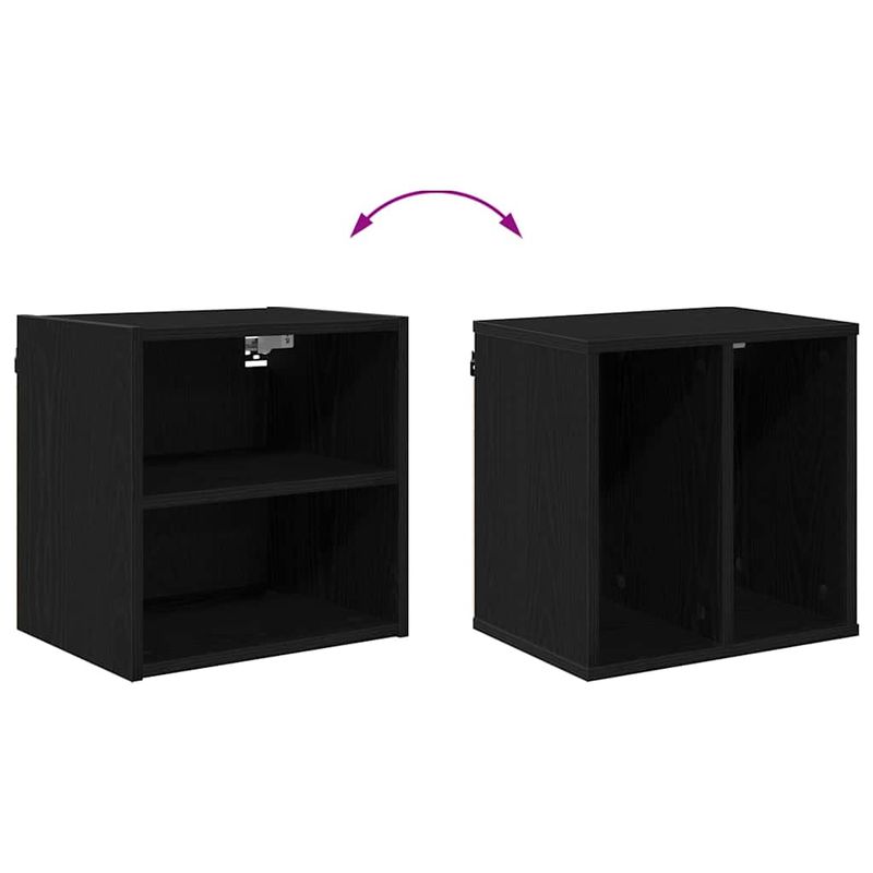 Casa si Gradina - Mobilier - Comode si corpuri - Corpuri bucatarie - Dulap suspendat cu raft Riga Stejar Negru 40 x 29,5 x 40 cm - Infinity.ro