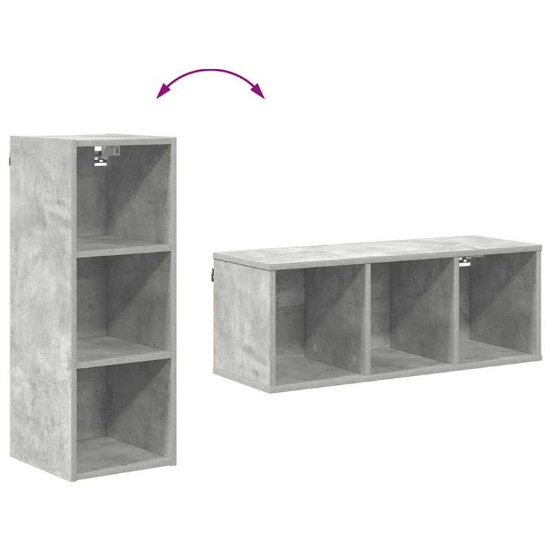 Casa si Gradina - Mobilier - Comode si corpuri - Corpuri bucatarie - Dulap suspendat cu raft Riga Gri din beton 30 x 29,5 x 80 cm - Infinity.ro