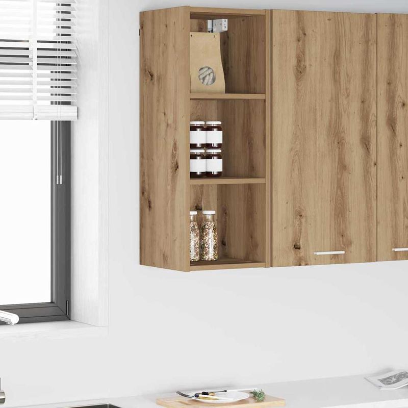 Casa si Gradina - Mobilier - Comode si corpuri - Corpuri bucatarie - Dulap suspendat cu raft Riga Stejar Artizanal 30 x 29,5 x 80 cm - Infinity.ro