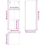 Casa si Gradina - Mobilier - Comode si corpuri - Corpuri bucatarie - Dulap suspendat cu raft Riga Gri din beton 30 x 29,5 x 80 cm - Infinity.ro