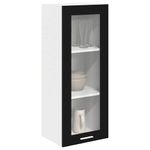 Casa si Gradina - Mobilier - Comode si corpuri - Corpuri bucatarie - Dulap suspendat cu raft Riga Stejar Negru 40 x 31 x 100 cm - Infinity.ro