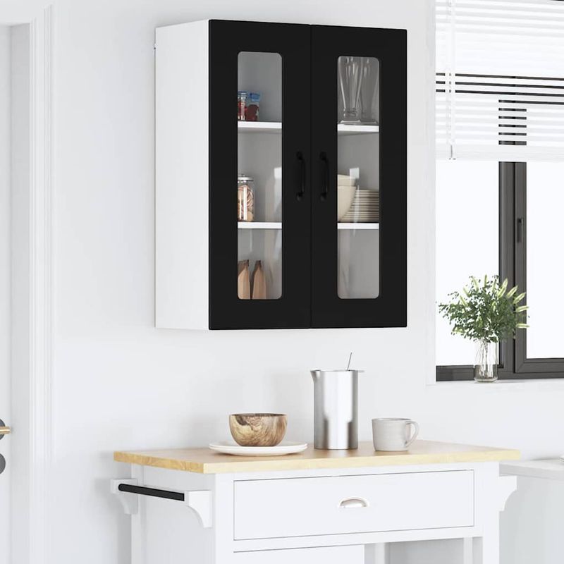 Casa si Gradina - Mobilier - Comode si corpuri - Corpuri bucatarie - Dulap suspendat de bucatarie cu raft Negru 60 x 31 x 80 cm - Infinity.ro