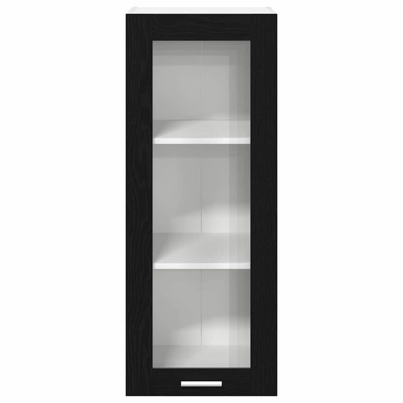 Casa si Gradina - Mobilier - Comode si corpuri - Corpuri bucatarie - Dulap suspendat cu raft Riga Stejar Negru 40 x 31 x 100 cm - Infinity.ro