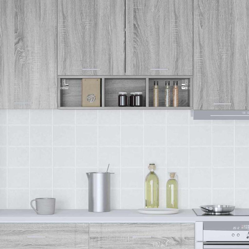 Casa si Gradina - Mobilier - Comode si corpuri - Corpuri bucatarie - Dulap suspendat Riga Gri Sonoma 20 x 29,5 x 80 cm Lemn compozit - Infinity.ro
