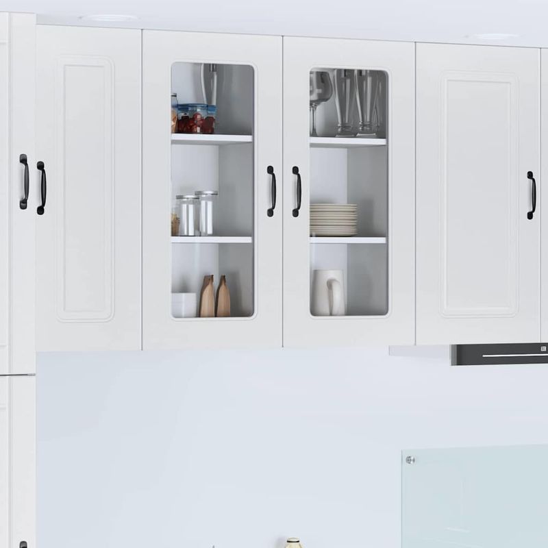 Casa si Gradina - Mobilier - Comode si corpuri - Corpuri bucatarie - Dulap suspendat de bucatarie 2 pcs Alb lucios 40 x 31 x 80 cm - Infinity.ro