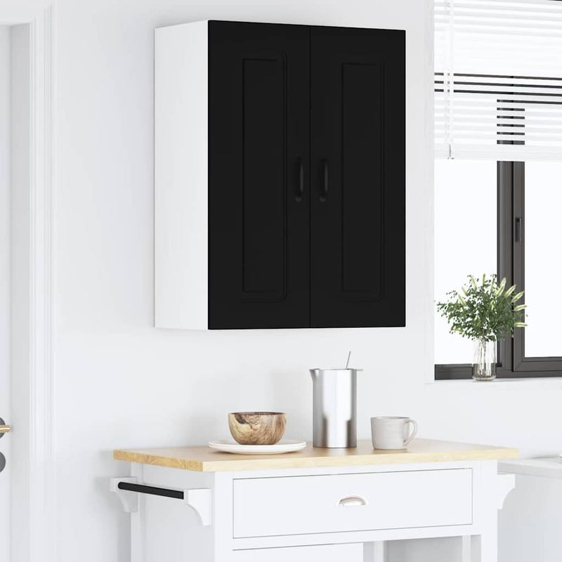 Casa si Gradina - Mobilier - Comode si corpuri - Corpuri bucatarie - Dulap suspendat de bucatarie cu raft Negru 30 x 31 x 80 cm - Infinity.ro