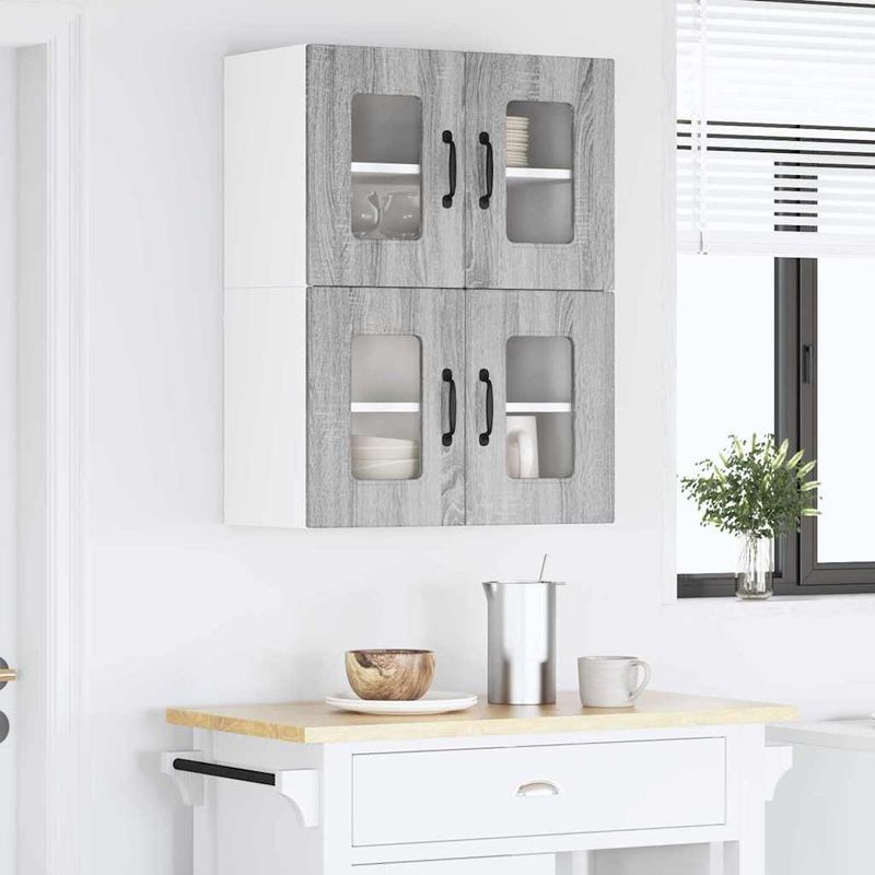 Casa si Gradina - Mobilier - Comode si corpuri - Corpuri bucatarie - Dulap suspendat de bucatarie 2 pcs Gri Sonoma 60 x 31 x 40 cm - Infinity.ro