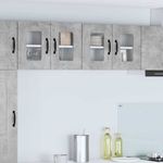 Casa si Gradina - Mobilier - Comode si corpuri - Corpuri bucatarie - Dulap suspendat de bucatarie cu raft cu usa 2 pcs Gri din beton - Infinity.ro