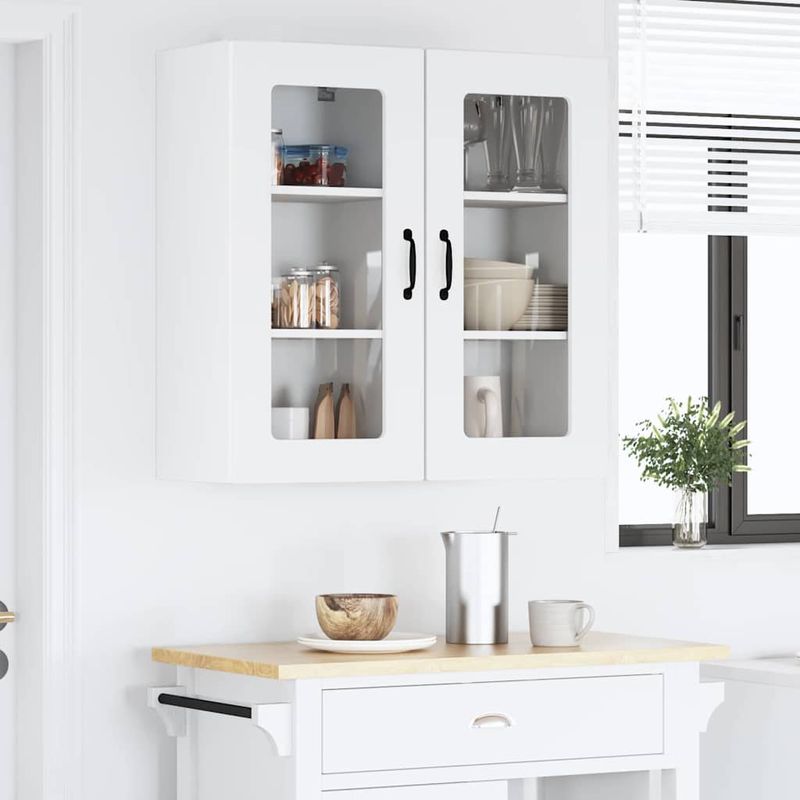 Casa si Gradina - Mobilier - Comode si corpuri - Corpuri bucatarie - Dulap suspendat de bucatarie 2 pcs Alb lucios 40 x 31 x 80 cm - Infinity.ro