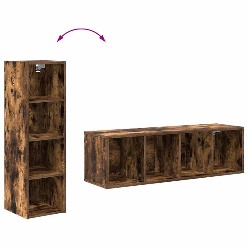 Casa si Gradina - Mobilier - Comode si corpuri - Corpuri bucatarie - Dulap suspendat cu raft Riga Stejar fumuriu 30 x 29,5 x 100 cm - Infinity.ro