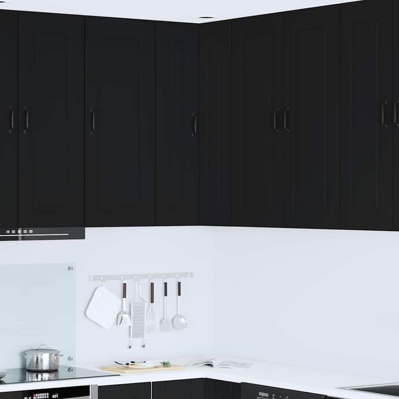 Casa si Gradina - Mobilier - Comode si corpuri - Corpuri bucatarie - Dulap suspendat de bucatarie cu raft Negru 57 x 57 x 100 cm - Infinity.ro
