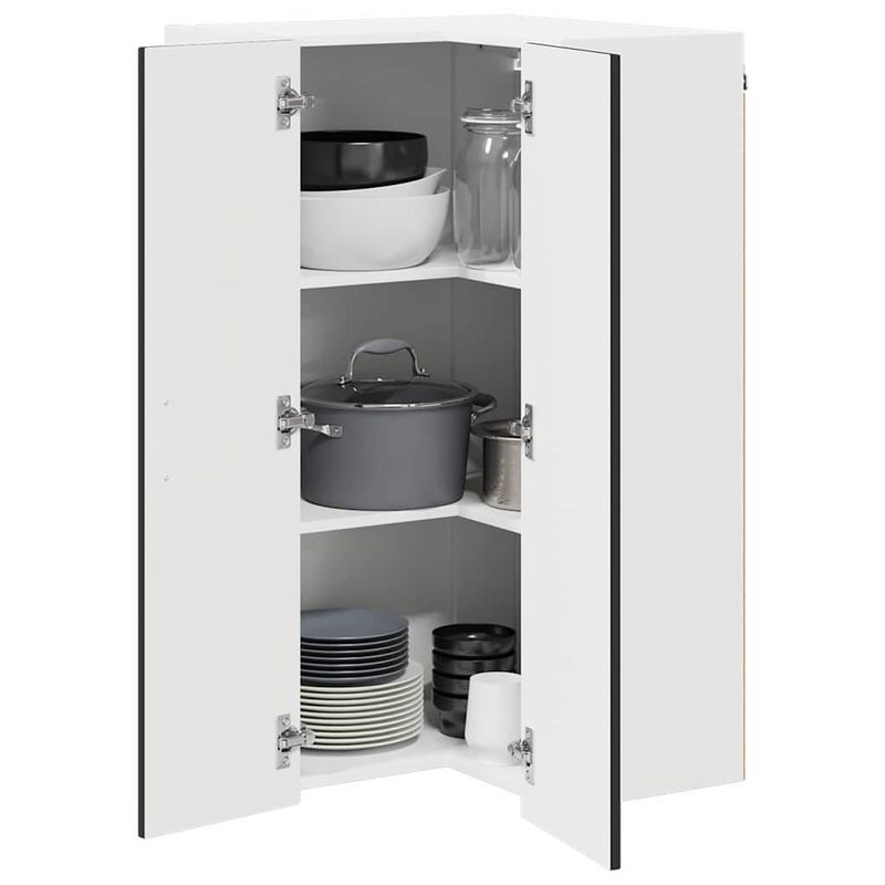 Casa si Gradina - Mobilier - Comode si corpuri - Corpuri bucatarie - Dulap suspendat de bucatarie cu raft Negru 57 x 57 x 100 cm - Infinity.ro