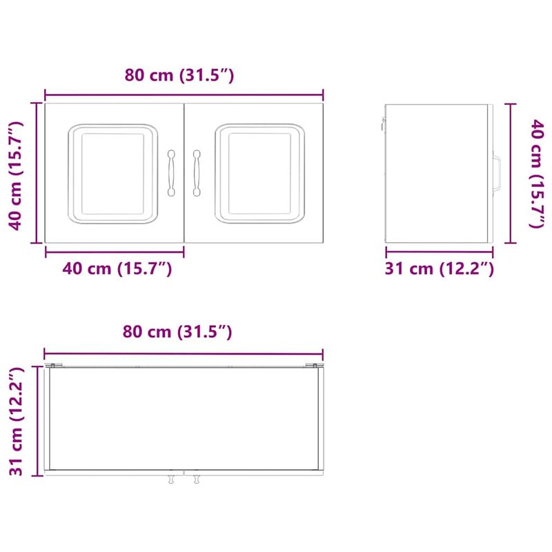 Casa si Gradina - Mobilier - Comode si corpuri - Corpuri bucatarie - Dulap suspendat de bucatarie Stejar Sonoma 80 x 31 x 40 cm - Infinity.ro