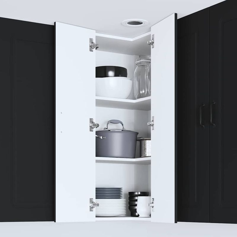 Casa si Gradina - Mobilier - Comode si corpuri - Corpuri bucatarie - Dulap suspendat de bucatarie cu raft Negru 57 x 57 x 100 cm - Infinity.ro