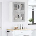 Casa si Gradina - Mobilier - Comode si corpuri - Corpuri bucatarie - Dulap suspendat de bucatarie cu raft cu usa 2 pcs Gri din beton - Infinity.ro