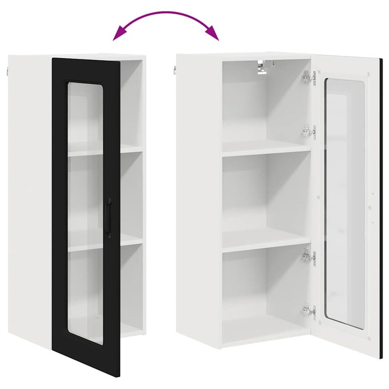 Casa si Gradina - Mobilier - Comode si corpuri - Corpuri bucatarie - Dulap suspendat de bucatarie cu raft Negru 40 x 31 x 100 cm - Infinity.ro