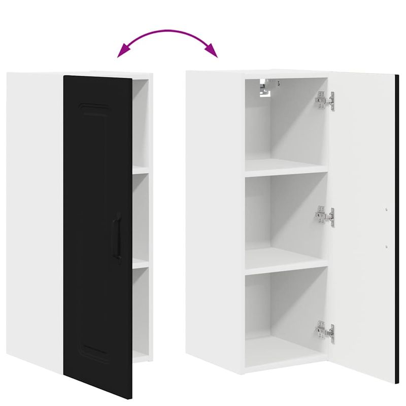 Casa si Gradina - Mobilier - Comode si corpuri - Corpuri bucatarie - Dulap suspendat de bucatarie cu raft Negru 30 x 31 x 80 cm - Infinity.ro