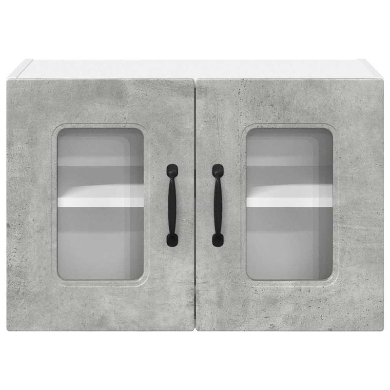 Casa si Gradina - Mobilier - Comode si corpuri - Corpuri bucatarie - Dulap suspendat de bucatarie cu raft cu usa 2 pcs Gri din beton - Infinity.ro