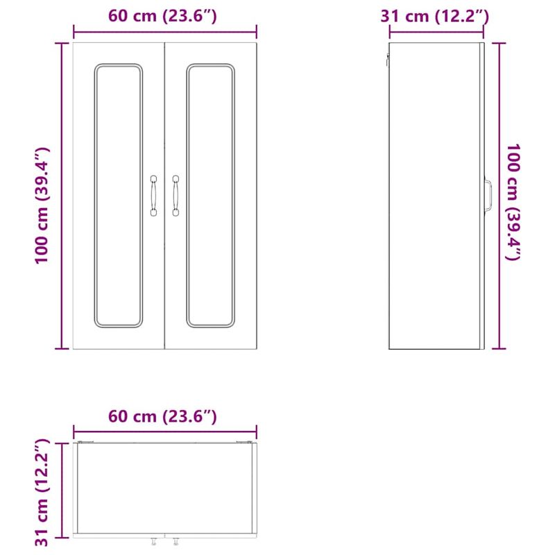 Casa si Gradina - Mobilier - Comode si corpuri - Corpuri bucatarie - Dulap suspendat de bucatarie Alb 60 x 31 x 100 cm Lemn compozit - Infinity.ro
