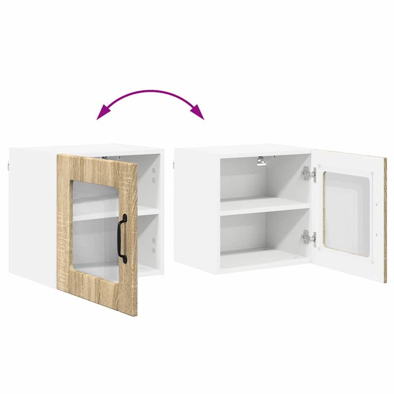 Casa si Gradina - Mobilier - Comode si corpuri - Corpuri bucatarie - Dulap suspendat de bucatarie cu raft 2 pcs Stejar Sonoma - Infinity.ro