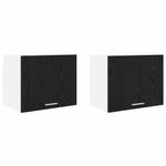 Casa si Gradina - Mobilier - Comode si corpuri - Corpuri bucatarie - Dulap suspendat Riga 2 pcs Stejar negru si Alb 50 x 31 x 40 cm - Infinity.ro