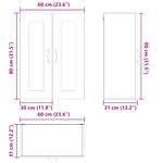 Casa si Gradina - Mobilier - Comode si corpuri - Corpuri bucatarie - Dulap suspendat de bucatarie cu raft Lemn Vechi 60 x 31 x 80 cm - Infinity.ro