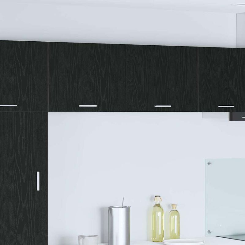 Casa si Gradina - Mobilier - Comode si corpuri - Corpuri bucatarie - Dulap suspendat Riga 2 pcs Stejar negru si Alb 50 x 31 x 40 cm - Infinity.ro