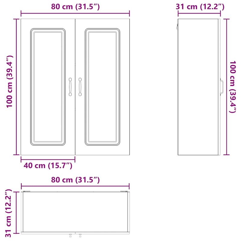 Casa si Gradina - Mobilier - Comode si corpuri - Corpuri bucatarie - Dulap suspendat de bucatarie cu raft Negru 80 x 31 x 100 cm - Infinity.ro