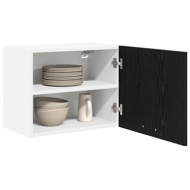 Casa si Gradina - Mobilier - Comode si corpuri - Corpuri bucatarie - Dulap suspendat Riga 2 pcs Stejar negru si Alb 50 x 31 x 40 cm - Infinity.ro
