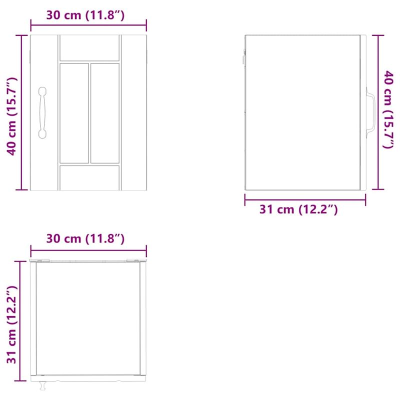 Casa si Gradina - Mobilier - Comode si corpuri - Corpuri bucatarie - Dulap suspendat de bucatarie cu raft Alb lucios 30 x 31 x 40 cm - Infinity.ro