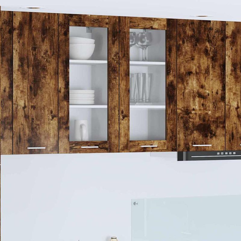 Casa si Gradina - Mobilier - Comode si corpuri - Corpuri bucatarie - Dulap suspendat Riga 2 pcs Stejar fumuriu 40 x 31 x 80 cm - Infinity.ro