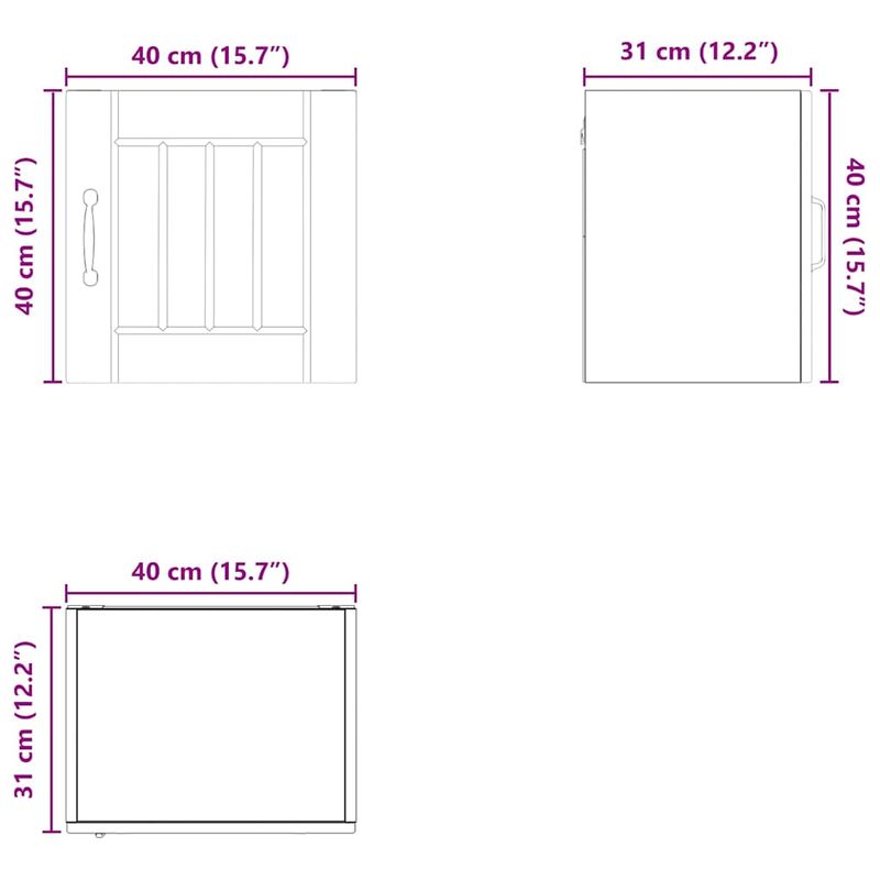 Casa si Gradina - Mobilier - Comode si corpuri - Corpuri bucatarie - Dulap suspendat de bucatarie Stejar fumuriu 40 x 31 x 40 cm - Infinity.ro