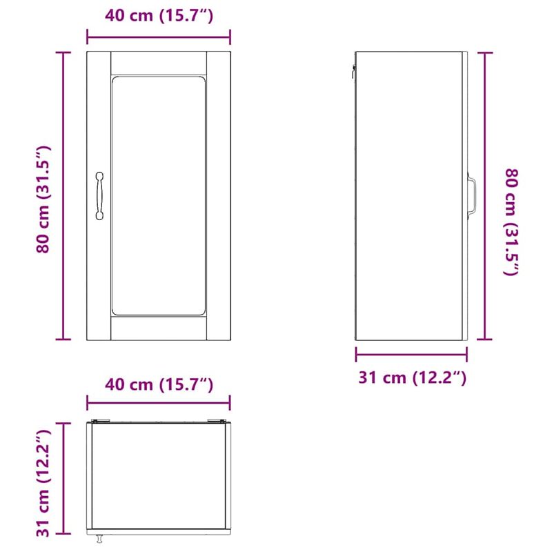 Casa si Gradina - Mobilier - Comode si corpuri - Corpuri bucatarie - Dulap suspendat de bucatarie Stejar inchis 40 x 31 x 80 cm - Infinity.ro