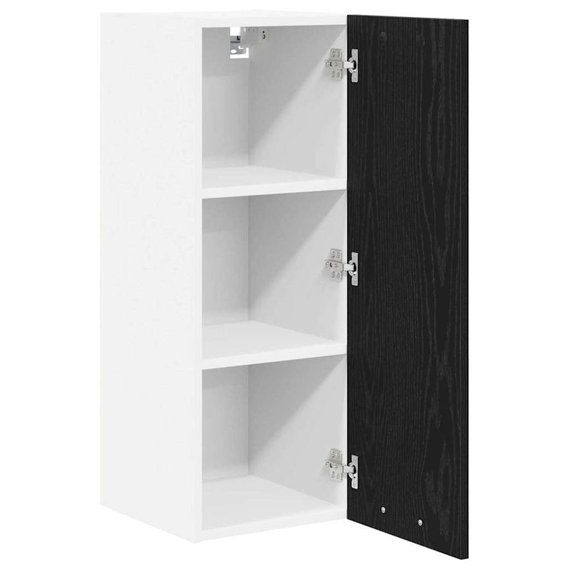 Casa si Gradina - Mobilier - Comode si corpuri - Corpuri bucatarie - Dulap suspendat Riga 2 pcs Stejar negru si Alb 30 x 31 x 80 cm - Infinity.ro