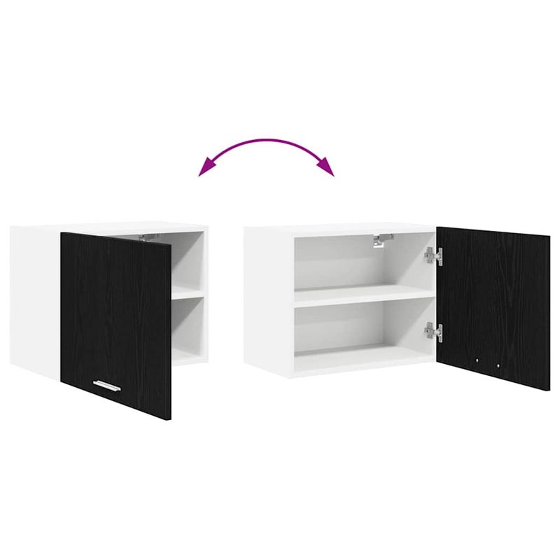 Casa si Gradina - Mobilier - Comode si corpuri - Corpuri bucatarie - Dulap suspendat Riga 2 pcs Stejar negru si Alb 50 x 31 x 40 cm - Infinity.ro