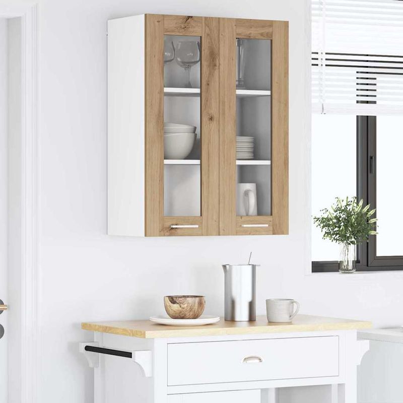 Casa si Gradina - Mobilier - Comode si corpuri - Corpuri bucatarie - Dulap suspendat cu raft Riga Stejar Artizanal 60 x 31 x 80 cm - Infinity.ro