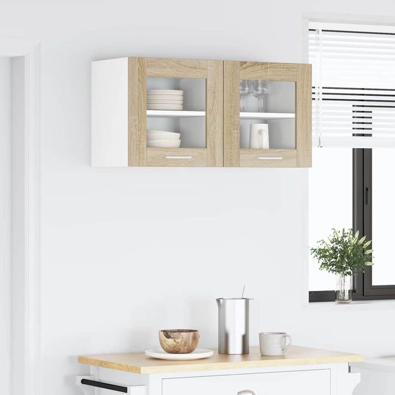 Casa si Gradina - Mobilier - Comode si corpuri - Corpuri bucatarie - Dulap suspendat cu usa Riga 2 pcs Stejar Sonoma 40 x 31 x 40 cm - Infinity.ro