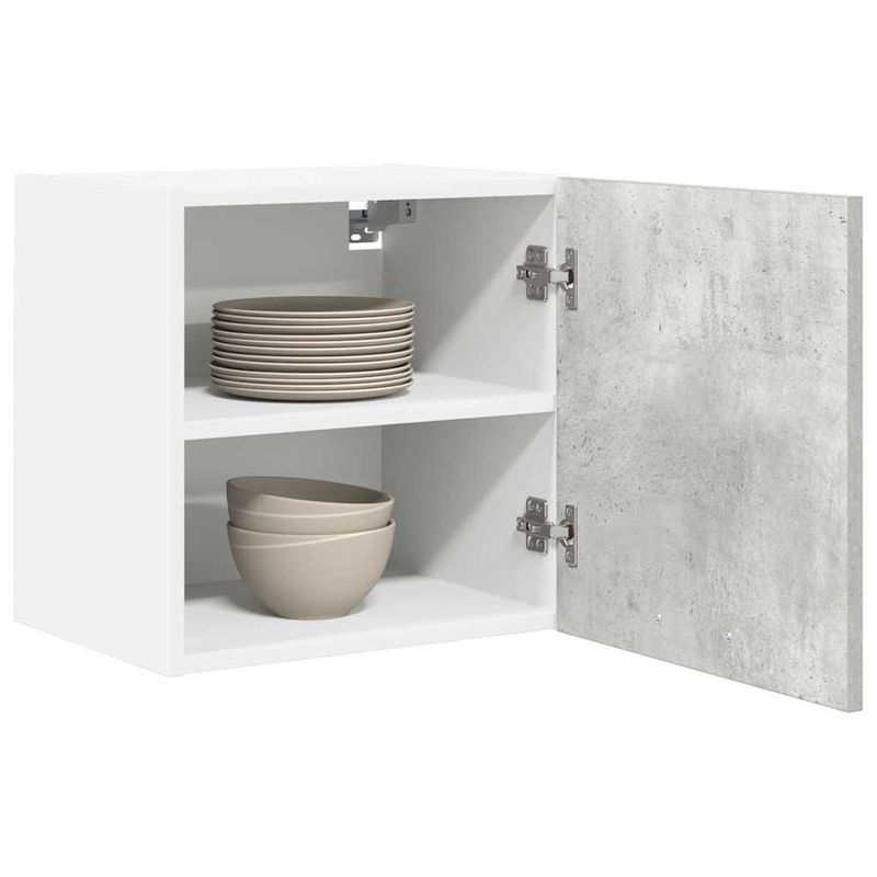 Casa si Gradina - Mobilier - Comode si corpuri - Corpuri bucatarie - Dulap suspendat Riga 2 pcs Gri beton si Alb 40 x 31 x 40 cm - Infinity.ro