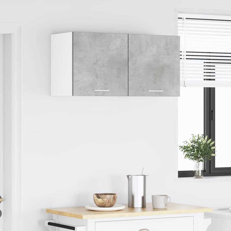 Casa si Gradina - Mobilier - Comode si corpuri - Corpuri bucatarie - Dulap suspendat Riga 2 pcs Gri beton si Alb 40 x 31 x 40 cm - Infinity.ro