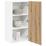 Casa si Gradina - Mobilier - Comode si corpuri - Corpuri bucatarie - Dulap suspendat Riga Stejar Artisan si Alb 40 x 31 x 80 cm - Infinity.ro