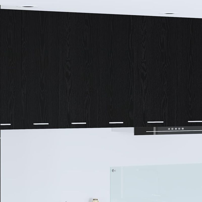 Casa si Gradina - Mobilier - Comode si corpuri - Corpuri bucatarie - Dulap suspendat Riga Stejar Negru 60 x 31 x 80 cm Lemn compozit - Infinity.ro