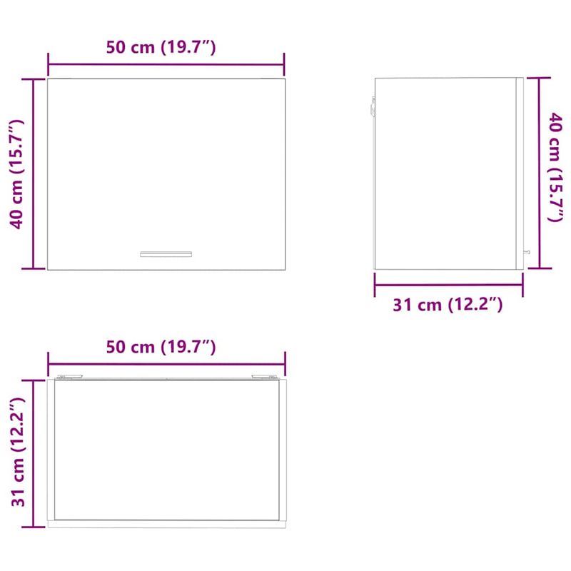 Casa si Gradina - Mobilier - Comode si corpuri - Corpuri bucatarie - Dulap suspendat cu raft Riga Lemn vechi si Alb 50 x 31 x 40 cm - Infinity.ro