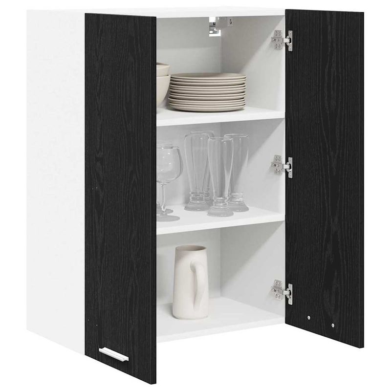 Casa si Gradina - Mobilier - Comode si corpuri - Corpuri bucatarie - Dulap suspendat Riga Stejar Negru 60 x 31 x 80 cm Lemn compozit - Infinity.ro