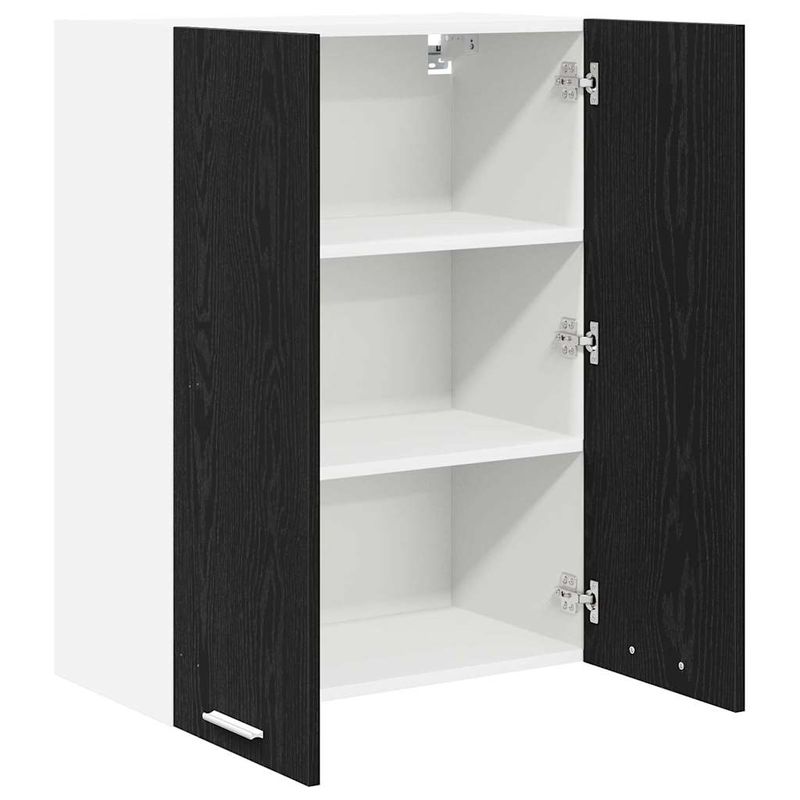 Casa si Gradina - Mobilier - Comode si corpuri - Corpuri bucatarie - Dulap suspendat Riga Stejar Negru 60 x 31 x 80 cm Lemn compozit - Infinity.ro