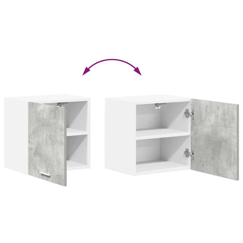 Casa si Gradina - Mobilier - Comode si corpuri - Corpuri bucatarie - Dulap suspendat Riga 2 pcs Gri beton si Alb 40 x 31 x 40 cm - Infinity.ro